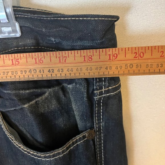 Knockout Jeans Mens 38 x 34 Straight Leg Moto Blue Zippers Faded Relaxed Denim 1 - Picture 4 of 13